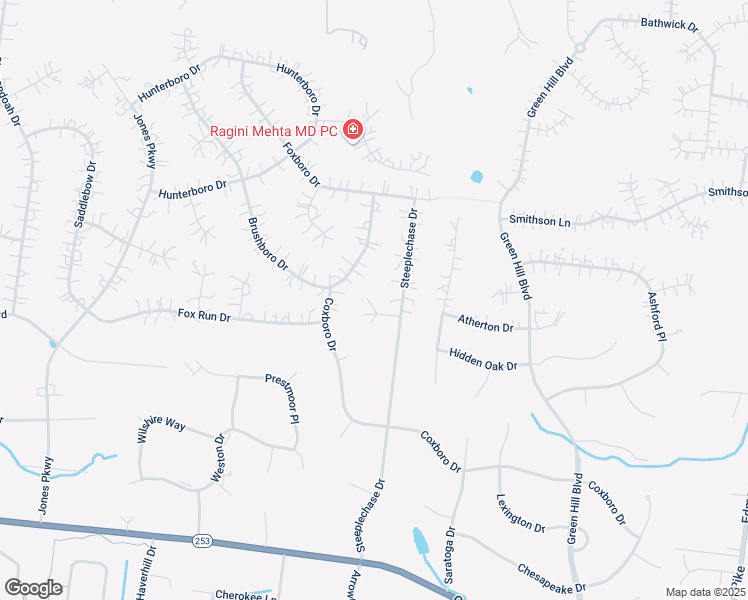 map of restaurants, bars, coffee shops, grocery stores, and more near 9240 Kingsboro Court in Brentwood