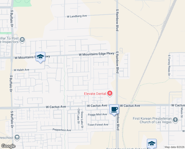 map of restaurants, bars, coffee shops, grocery stores, and more near 10275 Copalito Drive in Las Vegas