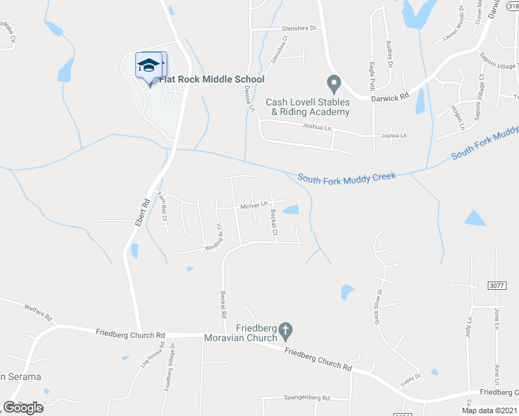 map of restaurants, bars, coffee shops, grocery stores, and more near 205 Cloverfield Court in Winston-Salem