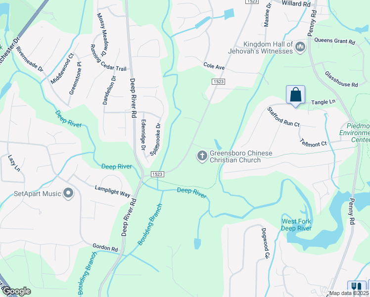 map of restaurants, bars, coffee shops, grocery stores, and more near 1919 Hickswood Road in High Point