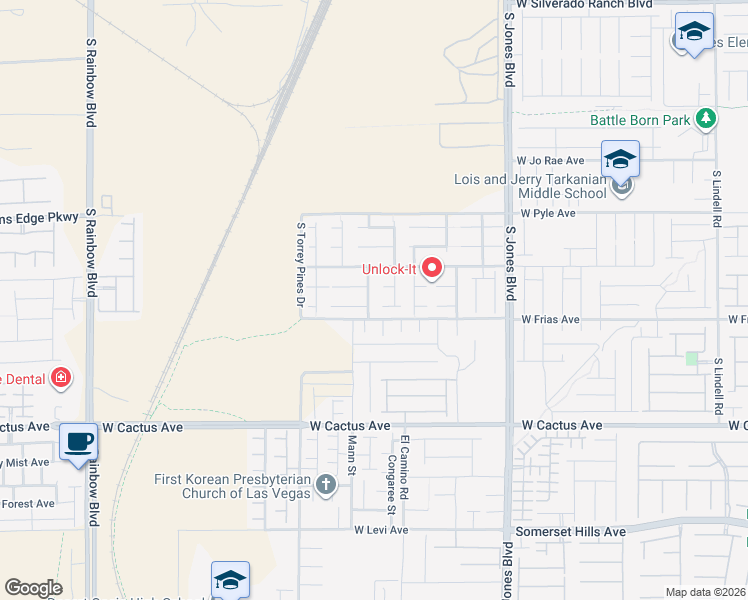 map of restaurants, bars, coffee shops, grocery stores, and more near 10268 Purple Primrose Drive in Las Vegas
