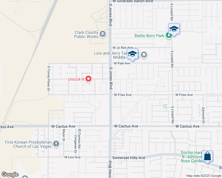 map of restaurants, bars, coffee shops, grocery stores, and more near 10266 South Jones Boulevard in Las Vegas