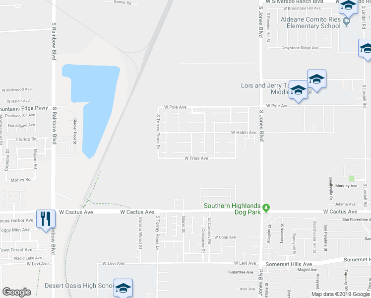 map of restaurants, bars, coffee shops, grocery stores, and more near 10268 Purple Primrose Drive in Las Vegas