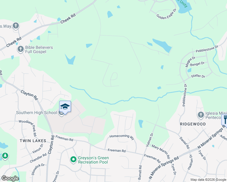 map of restaurants, bars, coffee shops, grocery stores, and more near 802 Clayton Road in Durham