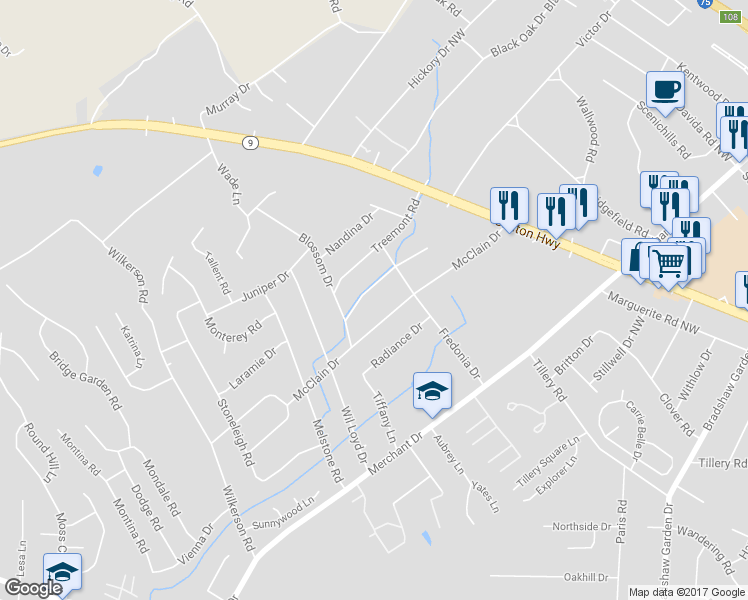 map of restaurants, bars, coffee shops, grocery stores, and more near 2000 Wintergreen Drive in Knoxville