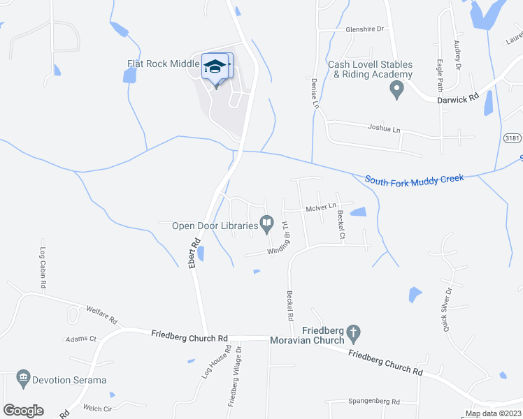 map of restaurants, bars, coffee shops, grocery stores, and more near 5208 Smoky Ridge Lane in Winston-Salem