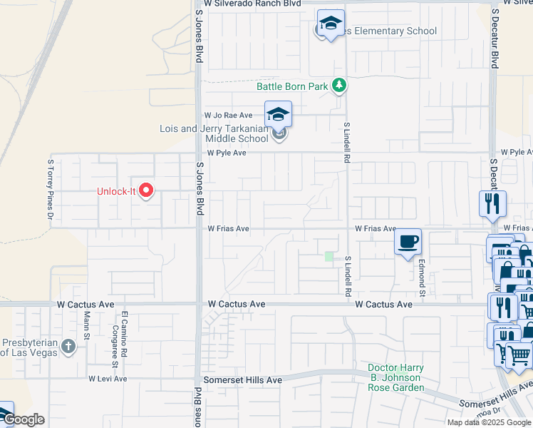 map of restaurants, bars, coffee shops, grocery stores, and more near 5822 Aurora Gale Court in Las Vegas