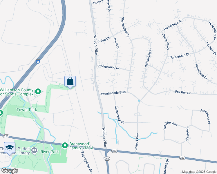 map of restaurants, bars, coffee shops, grocery stores, and more near 907 Oxford Court in Brentwood
