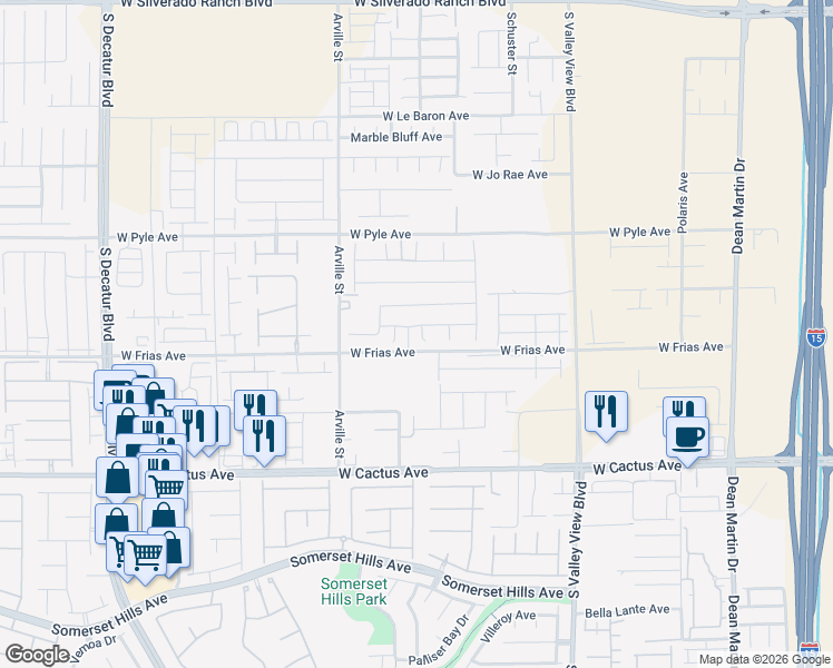 map of restaurants, bars, coffee shops, grocery stores, and more near 10273 Fragrant Apple Court in Las Vegas