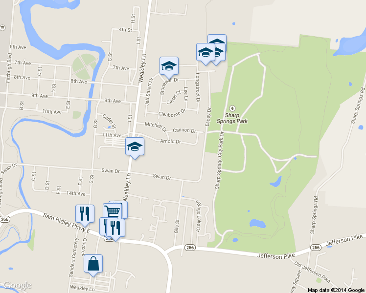 map of restaurants, bars, coffee shops, grocery stores, and more near 205 Arnold Dr in Smyrna