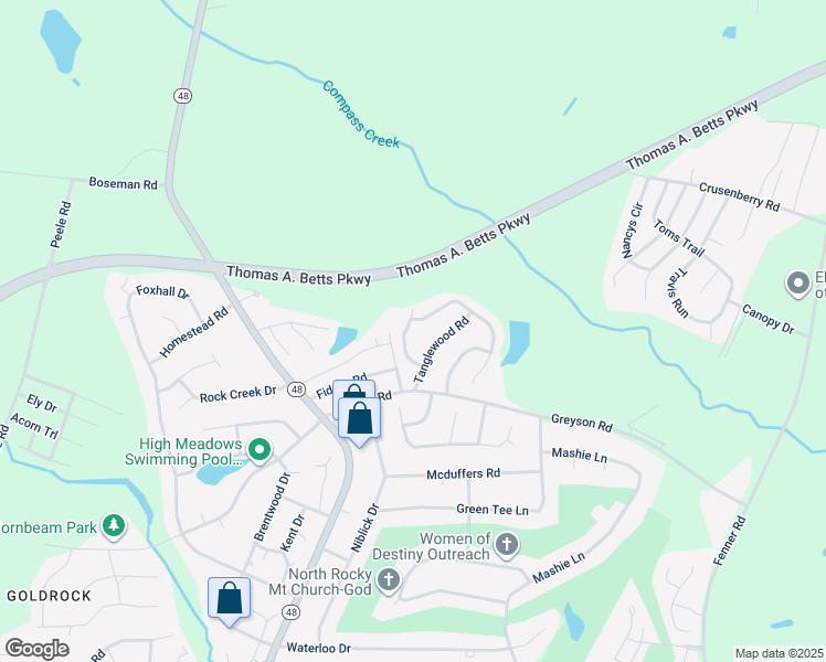 map of restaurants, bars, coffee shops, grocery stores, and more near 2205 Old Sparta Road in Rocky Mount