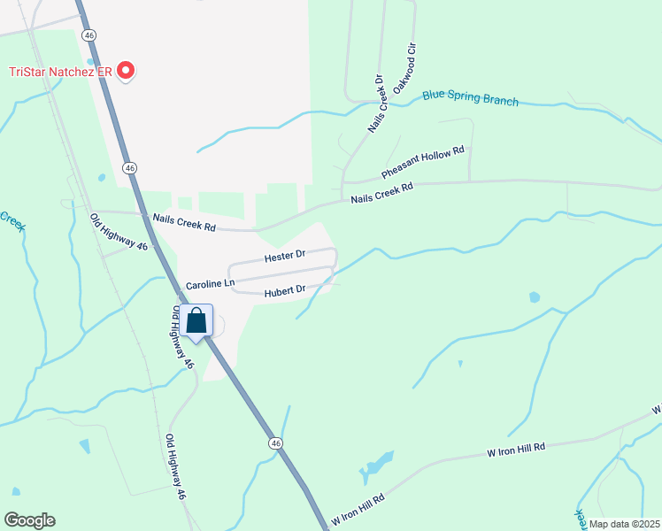 map of restaurants, bars, coffee shops, grocery stores, and more near 257 Caroline Lane in Dickson