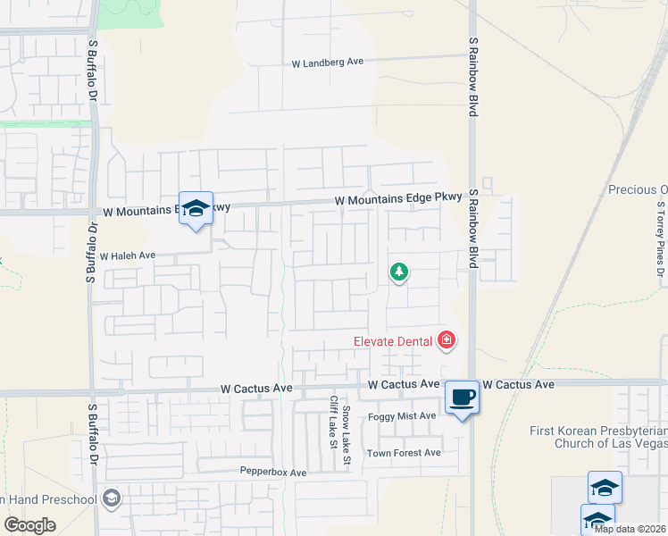 map of restaurants, bars, coffee shops, grocery stores, and more near 7181 Cabarita Avenue in Las Vegas