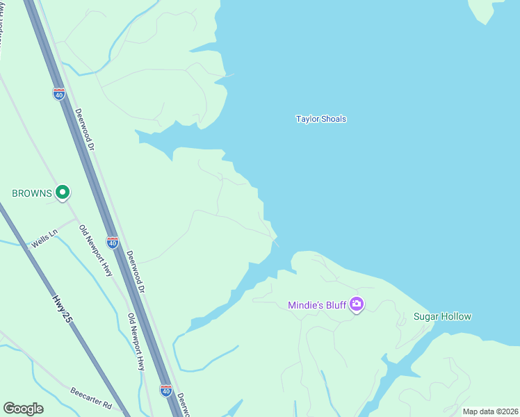 map of restaurants, bars, coffee shops, grocery stores, and more near 1000 Taylor Hill Road in Dandridge
