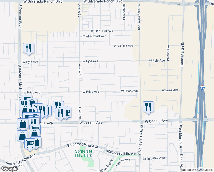 map of restaurants, bars, coffee shops, grocery stores, and more near 4133 Golden Fleece Avenue in Las Vegas