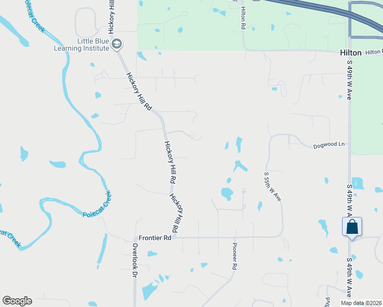 map of restaurants, bars, coffee shops, grocery stores, and more near 411 Hickory Hill Road in Sapulpa