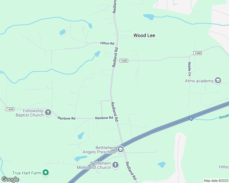 map of restaurants, bars, coffee shops, grocery stores, and more near 536 Redland Road in Advance