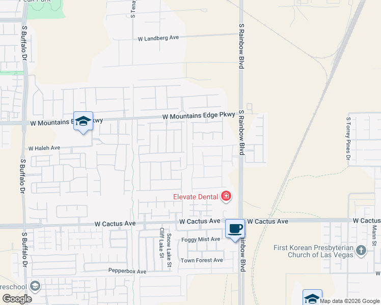map of restaurants, bars, coffee shops, grocery stores, and more near 10251 Copalito Drive in Las Vegas