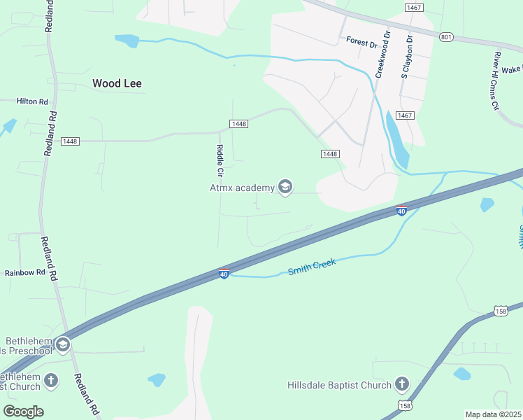 map of restaurants, bars, coffee shops, grocery stores, and more near 127 Ada Lane in Advance