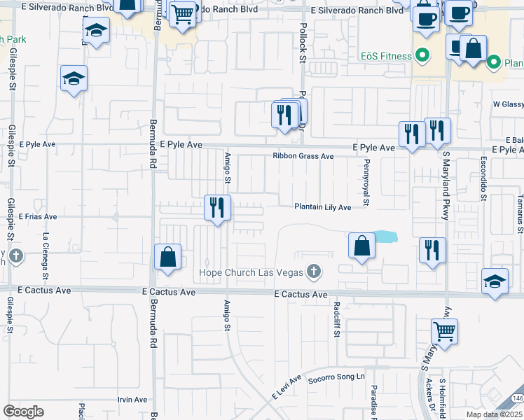 map of restaurants, bars, coffee shops, grocery stores, and more near 699 Porchtown Avenue in Las Vegas