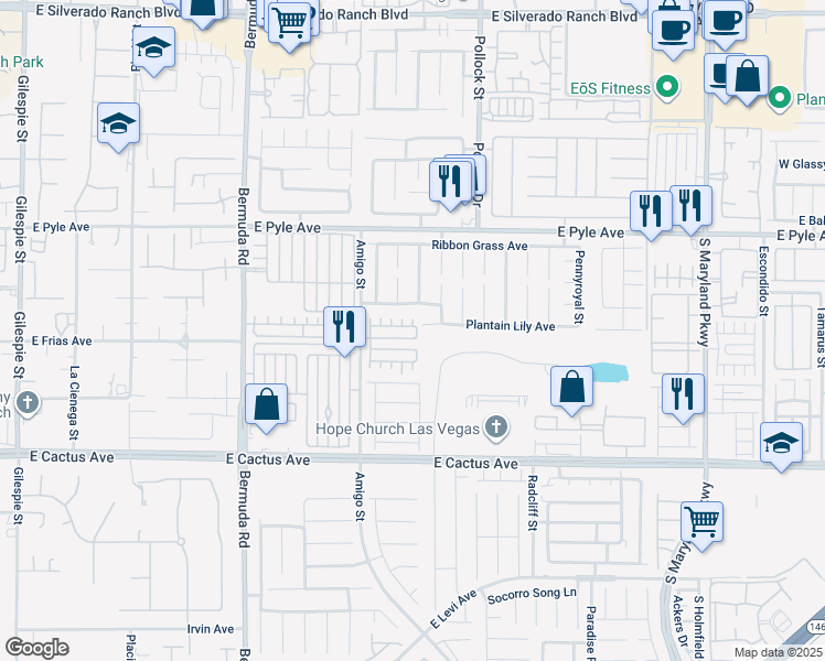 map of restaurants, bars, coffee shops, grocery stores, and more near 699 Porchtown Avenue in Las Vegas