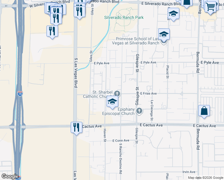 map of restaurants, bars, coffee shops, grocery stores, and more near 10280 Tumbaga Street in Las Vegas