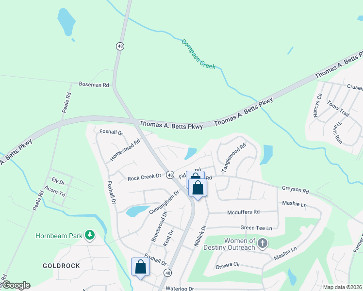 map of restaurants, bars, coffee shops, grocery stores, and more near 1349 Northridge Drive in Rocky Mount