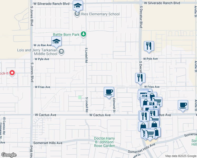 map of restaurants, bars, coffee shops, grocery stores, and more near 10244 Willow Knock Street in Las Vegas