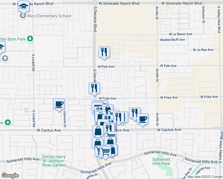 map of restaurants, bars, coffee shops, grocery stores, and more near 4771 Illustria Ave in Enterprise