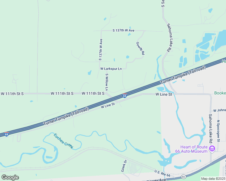 map of restaurants, bars, coffee shops, grocery stores, and more near 13505 West 111th Street South in Sapulpa