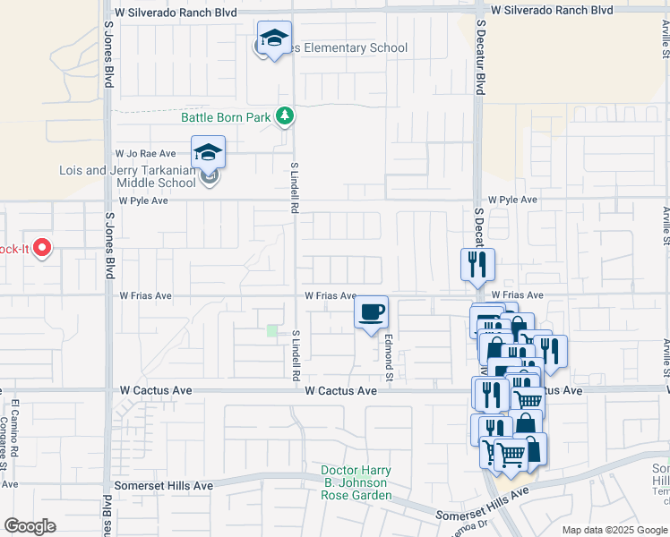 map of restaurants, bars, coffee shops, grocery stores, and more near 10244 Willow Knock Street in Las Vegas