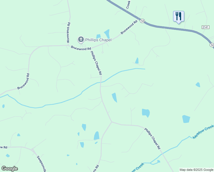 map of restaurants, bars, coffee shops, grocery stores, and more near 3208 Copper Trace Drive in Haw River