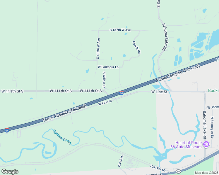 map of restaurants, bars, coffee shops, grocery stores, and more near 13505 West 111th Street South in Sapulpa