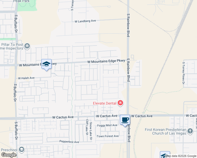 map of restaurants, bars, coffee shops, grocery stores, and more near 10275 Copalito Drive in Las Vegas