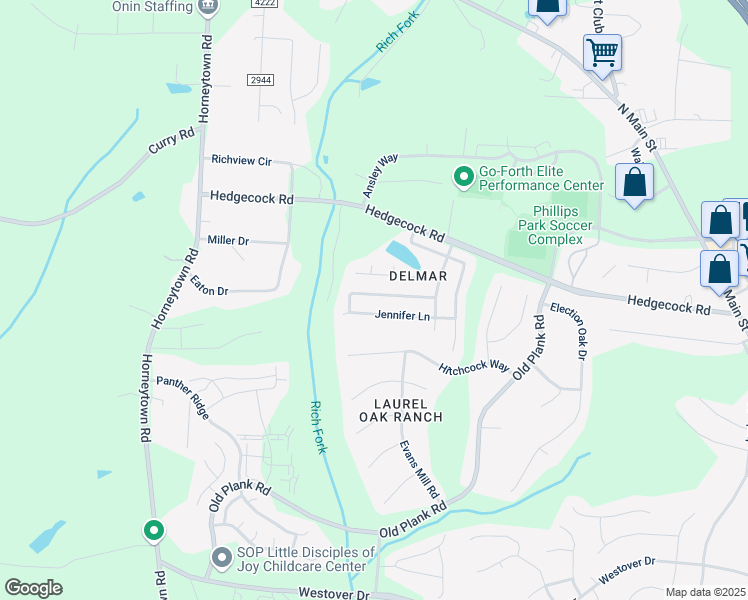 map of restaurants, bars, coffee shops, grocery stores, and more near 865 Hedgepath Terrace in High Point