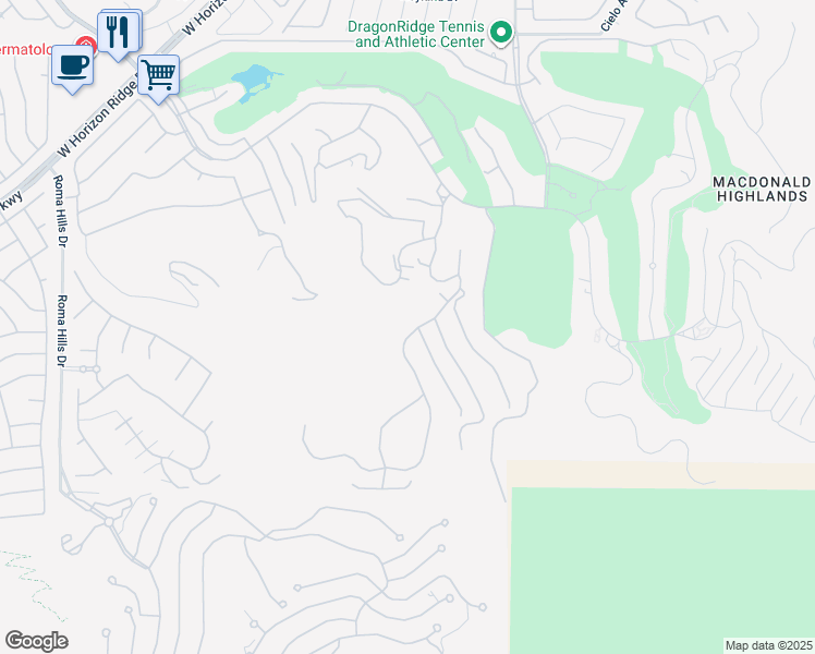 map of restaurants, bars, coffee shops, grocery stores, and more near 641 Dragon Peak Drive in Henderson