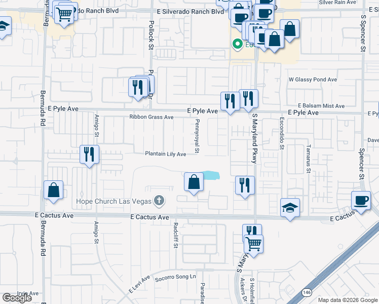 map of restaurants, bars, coffee shops, grocery stores, and more near 952 Plantain Lily Avenue in Las Vegas