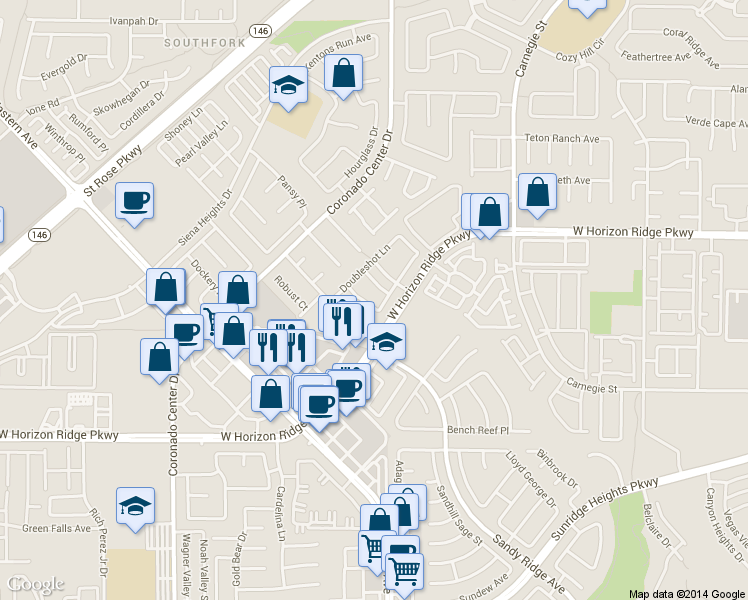 map of restaurants, bars, coffee shops, grocery stores, and more near 664 House Blend Lane in Henderson