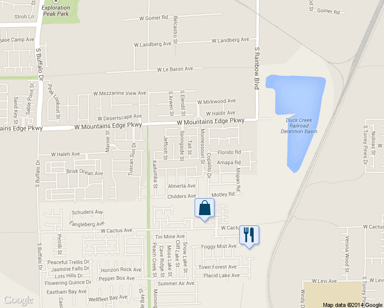 map of restaurants, bars, coffee shops, grocery stores, and more near 7181 Cabarita Avenue in Las Vegas
