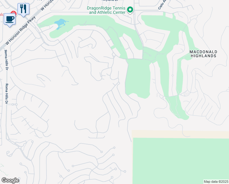 map of restaurants, bars, coffee shops, grocery stores, and more near 642 Blackrock Rim Drive in Henderson