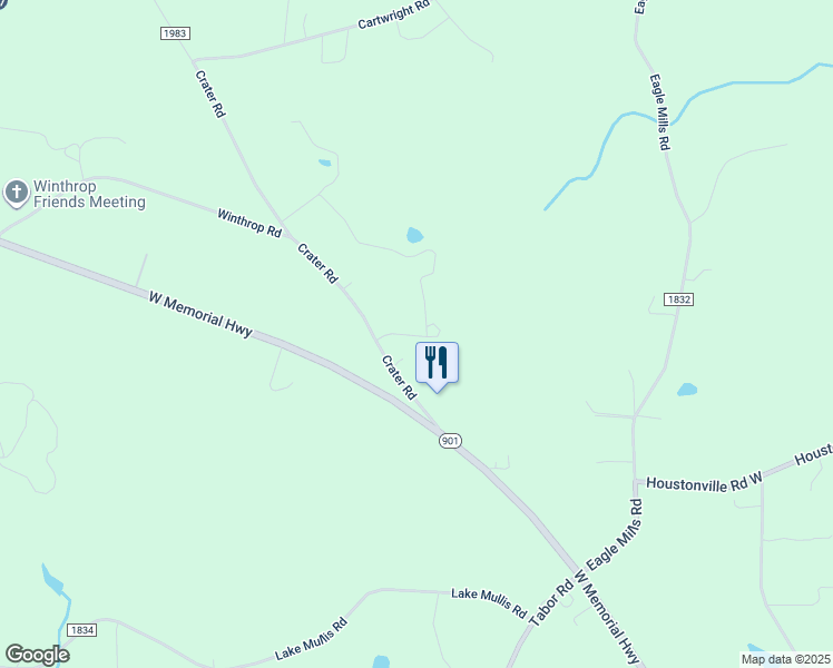 map of restaurants, bars, coffee shops, grocery stores, and more near 160 Crater Road in Harmony