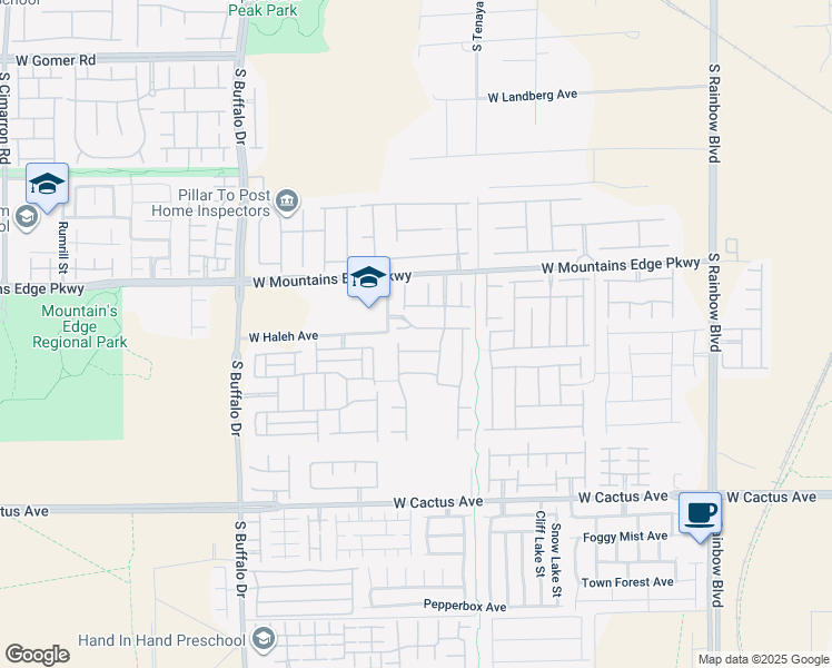 map of restaurants, bars, coffee shops, grocery stores, and more near 7469 Calzado Drive in Las Vegas