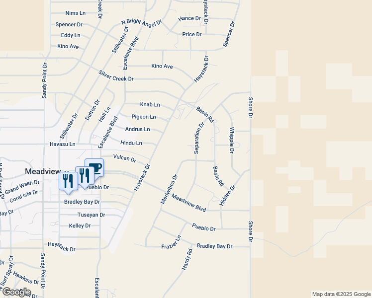 map of restaurants, bars, coffee shops, grocery stores, and more near 30245 Meriwitica Drive in Meadview