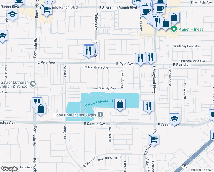 map of restaurants, bars, coffee shops, grocery stores, and more near 10267 Maltese Cross Court in Las Vegas