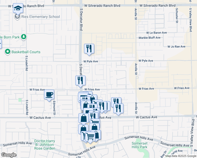 map of restaurants, bars, coffee shops, grocery stores, and more near 4740 Illustria Ave in Enterprise