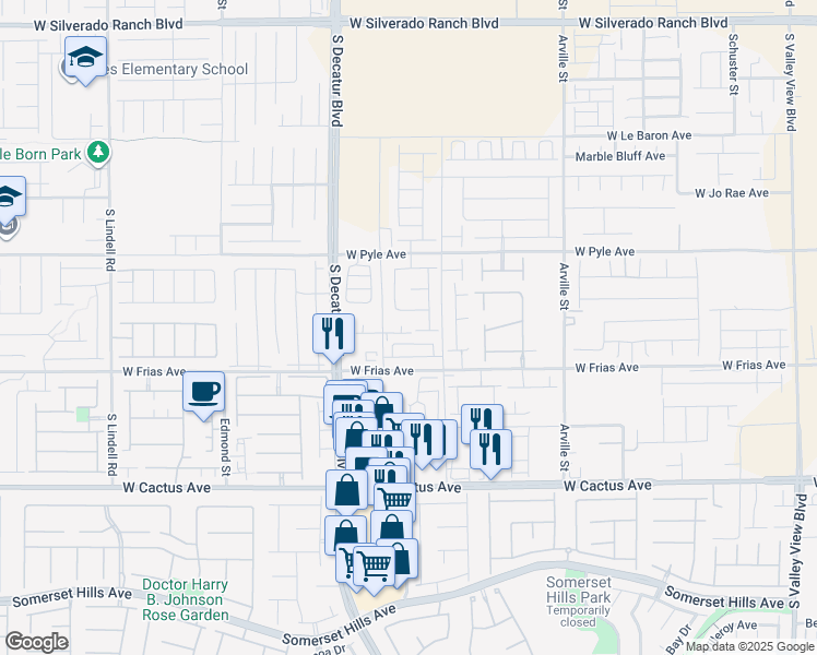 map of restaurants, bars, coffee shops, grocery stores, and more near 4740 Illustria Ave in Enterprise