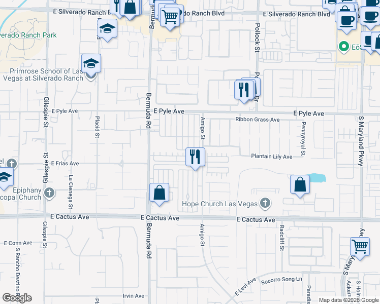 map of restaurants, bars, coffee shops, grocery stores, and more near 10254 Martinsburg Court in Las Vegas