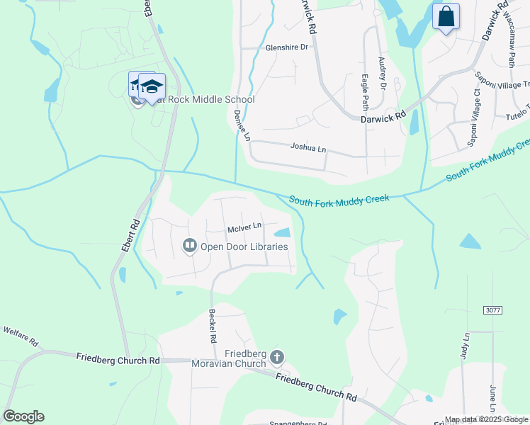 map of restaurants, bars, coffee shops, grocery stores, and more near 4625 Beckel Court in Winston-Salem