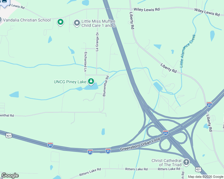 map of restaurants, bars, coffee shops, grocery stores, and more near 1106 Ruayne Road in Greensboro