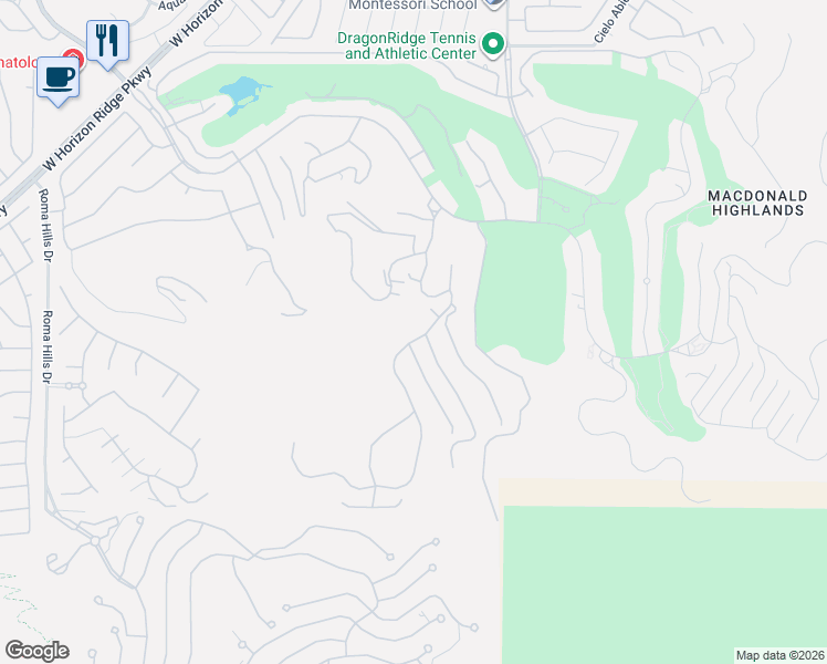 map of restaurants, bars, coffee shops, grocery stores, and more near 637 Dragon Peak Drive in Henderson